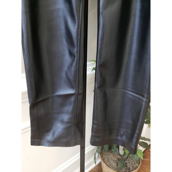 Joie Pants Womens 6 Black Solid Faux Leather Straight Leg 5 Pocket Regular Fit - Picture 11 of 11